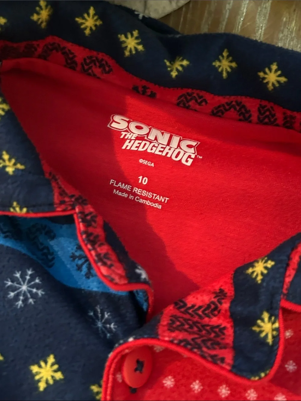 Kids Nintendo Sega Sonic the Hedgehog Winter Holiday Pajama Set
